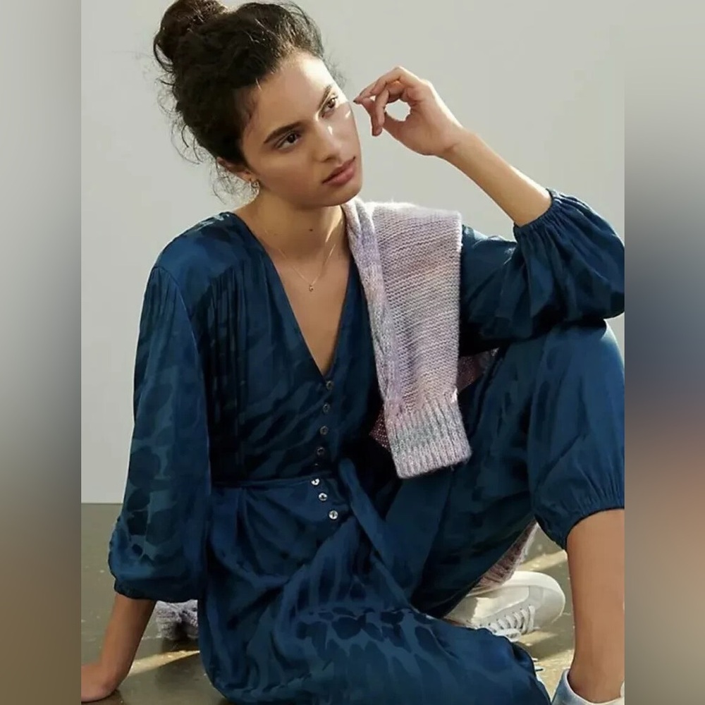 NWT Anthropologie Laurentia Jacquard Jumpsuit